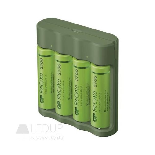 Akkumulátor töltő USB Adapter Everyday B421+4xAA GP ReCyko 2700mAh Emos