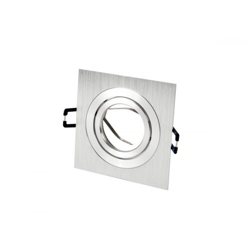 LEDline® downlight aluminium square adjustable SLIM silver brushed AKROS