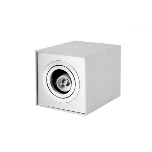 LEDline® tube surface spotlight square adjustable brushed silver CUBO