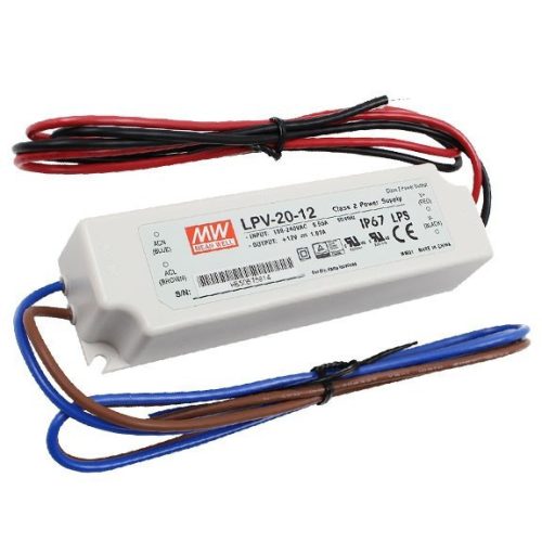 MW LPV-20-12 IP67 141x30x20 mm 12V DC