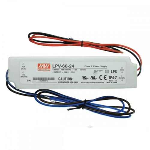 MW LPV-60-24 IP67 162,5x42,5x32 mm 24V DC