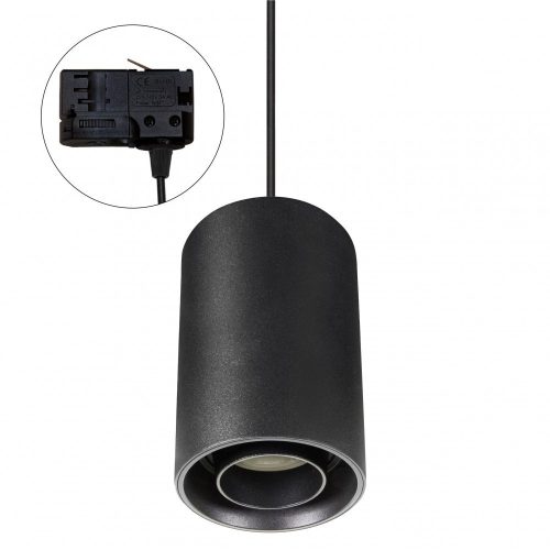 CHLOE GU10 SPOT 3 PHASE TRACK MOUNTED GU10 250V IP20 80X130MM BLACK ROUND ADJUSTABLE