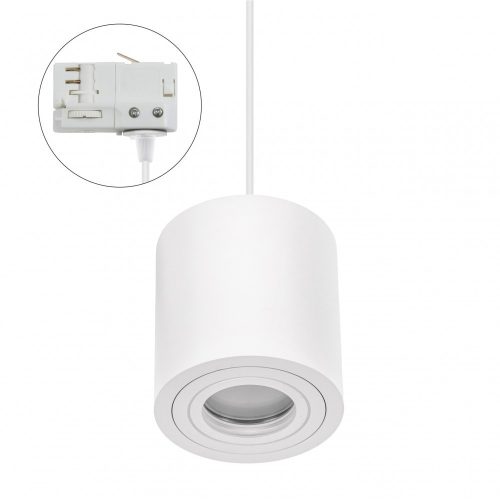 CHLOE GU10 3 PHASE TRACK MOUNTED GU10 250V IP65 90X97MM WHITE ROUND FIXED