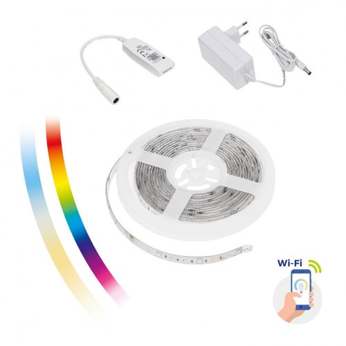 LED SZALAG 17W/5m RGBW+CCT+DIMM (5m) with PU silicone + controller + EU power adaptor Wi-Fi Spectrum SMART