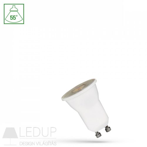 LED GU11/MR11 GU10 230V 2W SMD 55 DEGREES NW WITH LENS SPECTRUM